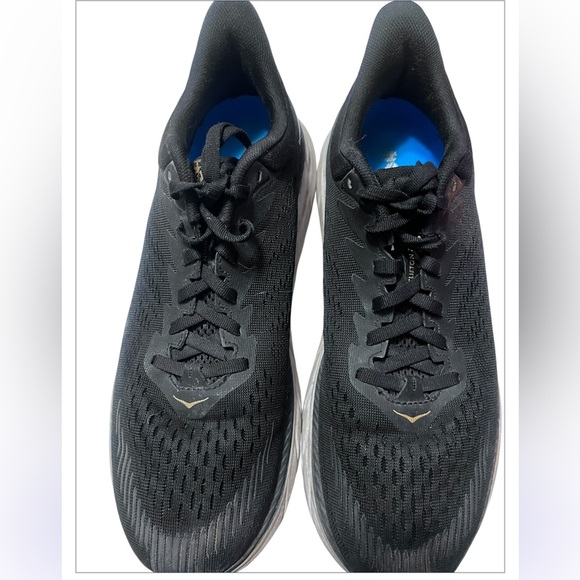 Hoka One One Clifton 7 Sz 9.5 Black / Gray Athletic Shoes Maximalist Cushioning - Picture 3 of 8